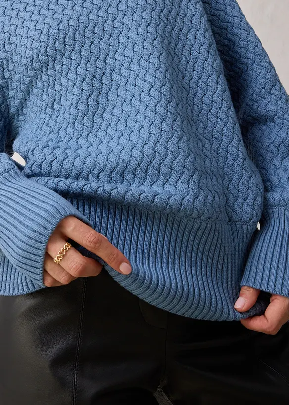 Pull col roulé avec laine mérinos, bonprix