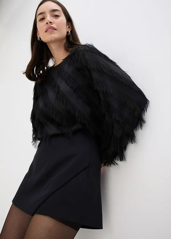 Blouse à détails frangés, bonprix
