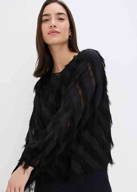 Blouse à détails frangés, bonprix