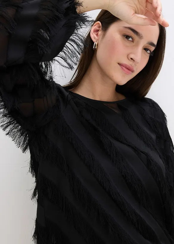 Blouse à détails frangés, bonprix