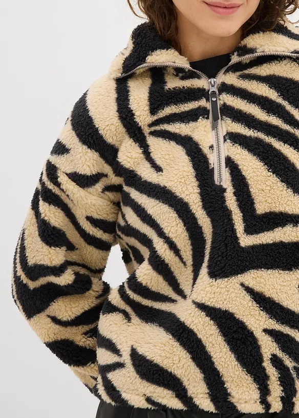 Pull oversize en sherpa, bonprix