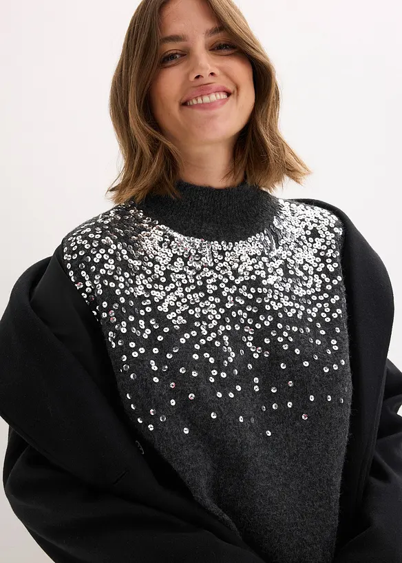 Robe en maille à sequins, bonprix