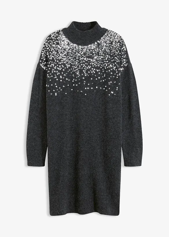 Robe en maille à sequins, bonprix