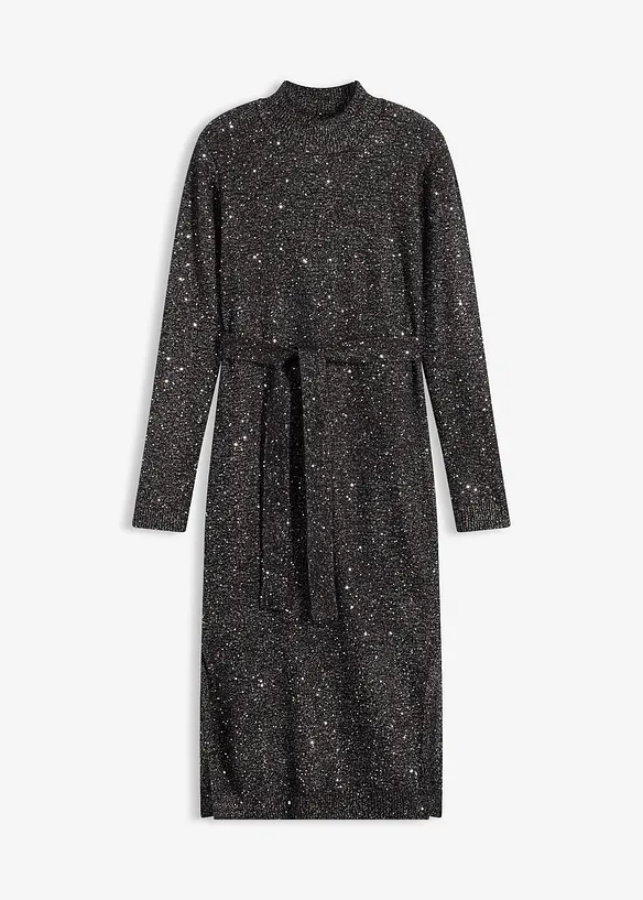 Robe en maille à sequins, bonprix
