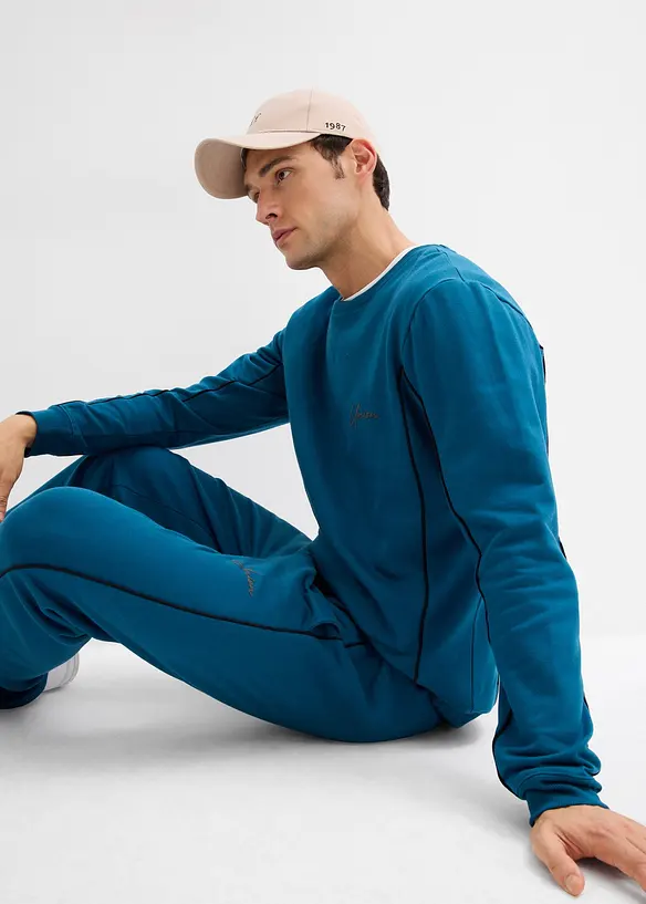 Sweat-shirt 100% coton à détails contrastants, bonprix