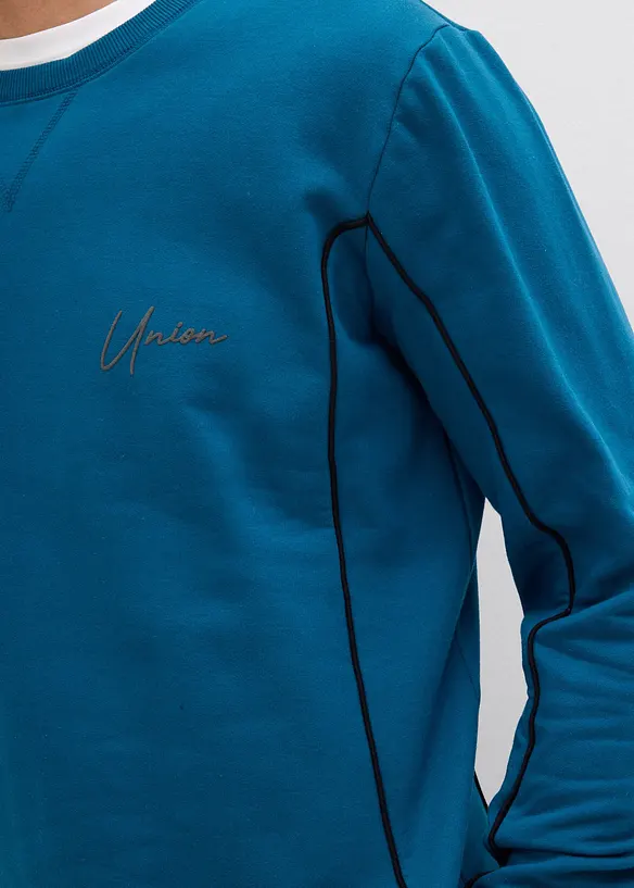 Sweat-shirt 100% coton à détails contrastants, bonprix