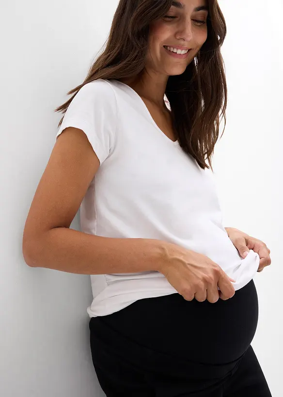 Pantalon de grossesse en jersey milano, jambe large, bonprix