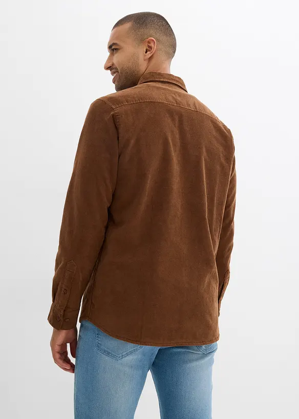 Chemise en velours côtelé extensible avec doublure polaire, bonprix