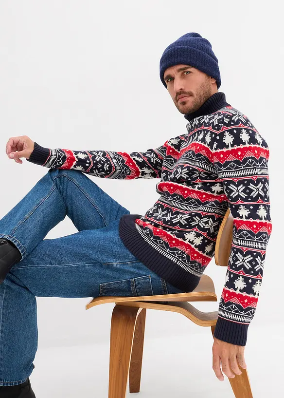 Pull norvégien à col roulé, bonprix