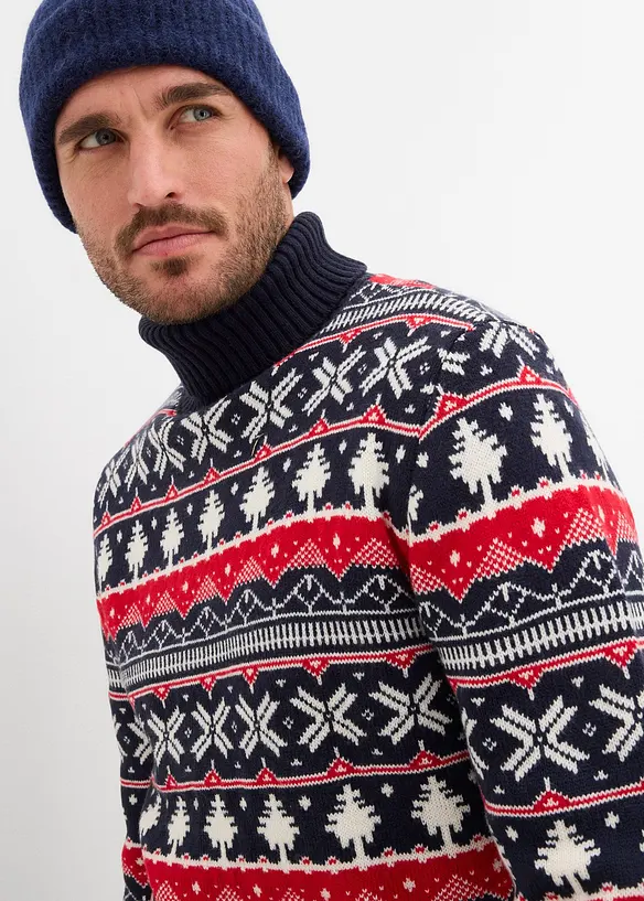 Pull norvégien à col roulé, bonprix