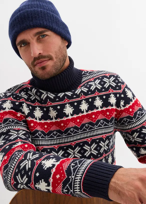 Pull norvégien à col roulé, bonprix