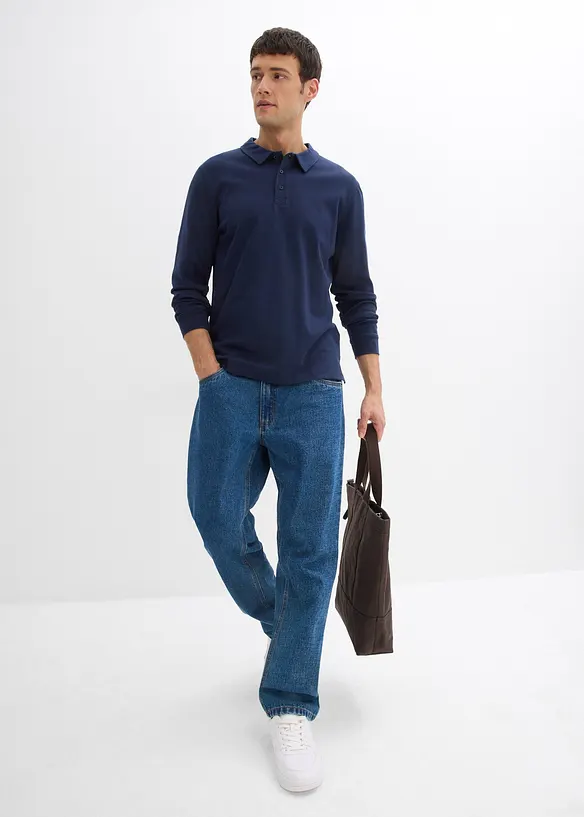 Polo manches longues 100% coton, bonprix