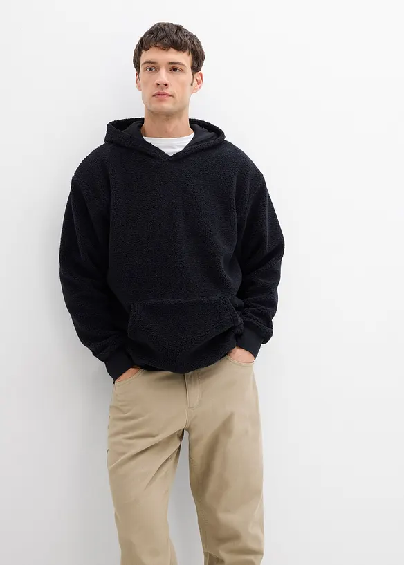 Sweat ample en polaire peluche, doublure coton, bonprix