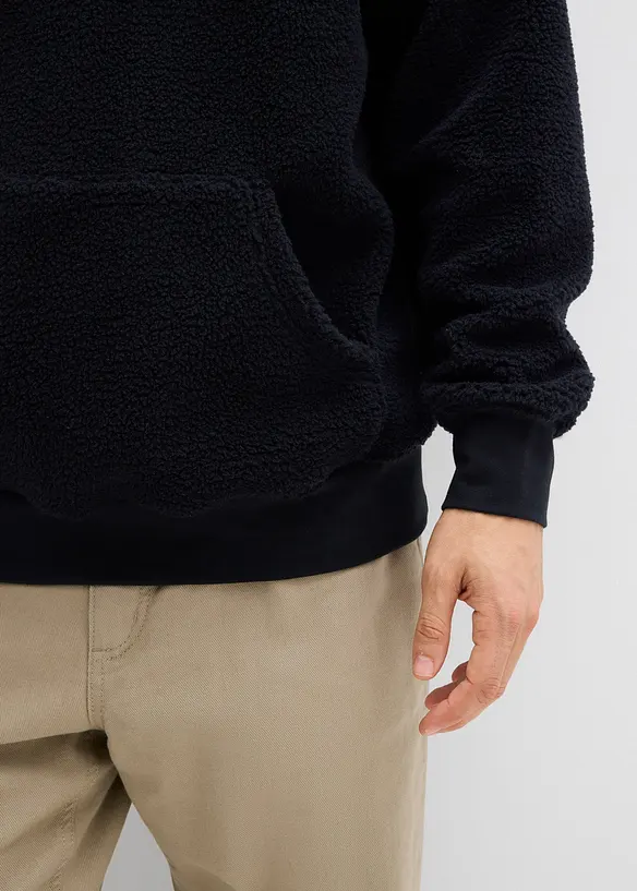 Sweat ample en polaire peluche, doublure coton, bonprix