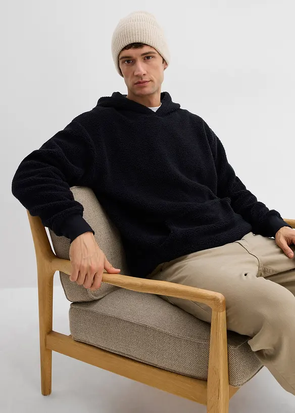 Sweat ample en polaire peluche, doublure coton, bonprix