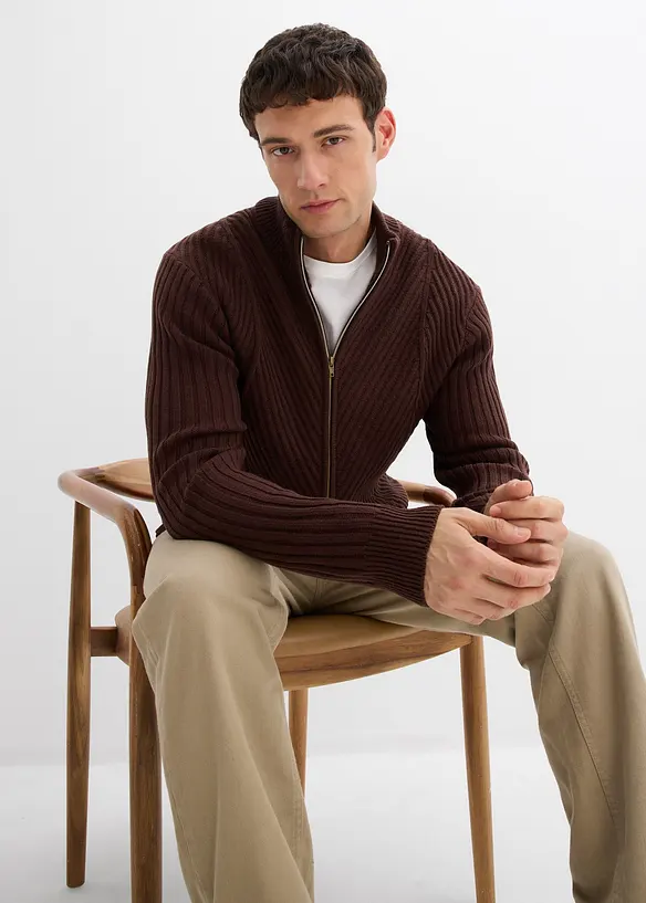 Gilet en maille côtelée, bonprix