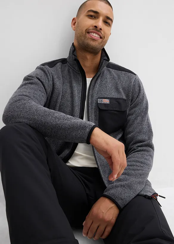 Gilet en maille polaire à poches pratiques et détails sportifs, bonprix