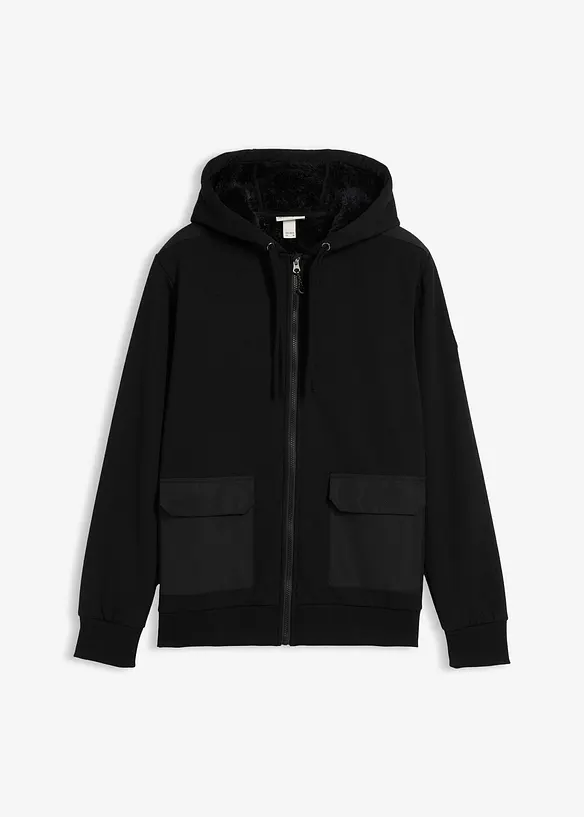Sweat zippé à capuche et doublure peluche, bonprix