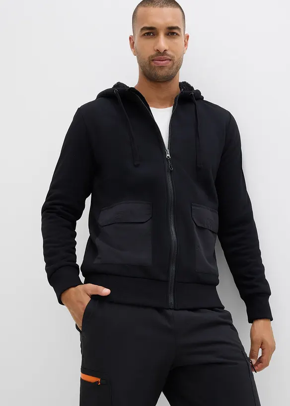 Sweat zippé à capuche et doublure peluche, bonprix