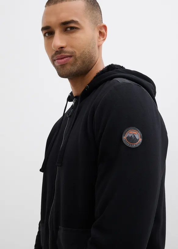 Sweat zippé à capuche et doublure peluche, bonprix