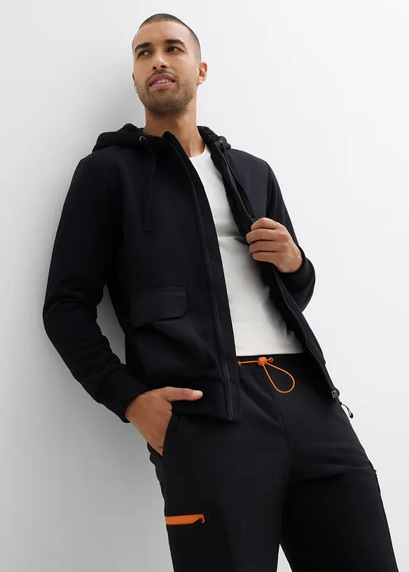 Sweat zippé à capuche et doublure peluche, bonprix