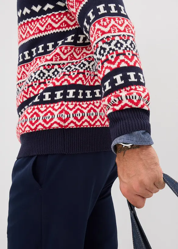 Pull norvégien doux en coton mélangé, bonprix