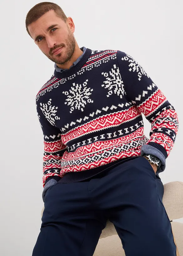 Pull norvégien doux en coton mélangé, bonprix