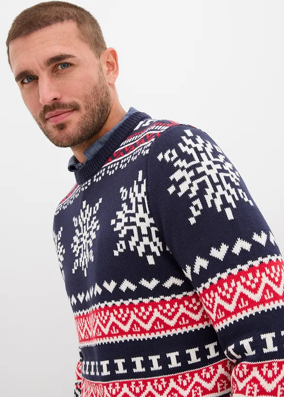 Pull norvégien doux en coton mélangé, bonprix