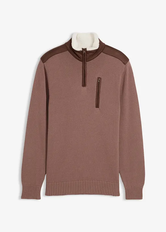 Pull camionneur à empiècement tissé, bonprix