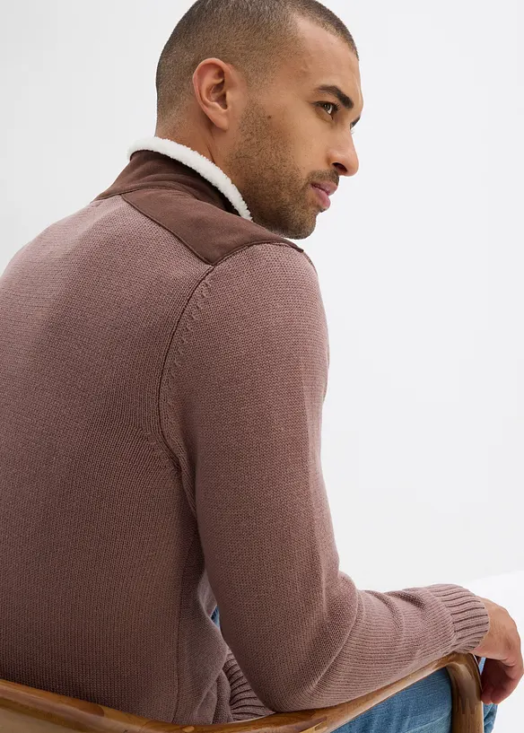 Pull camionneur à empiècement tissé, bonprix