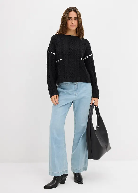 Pull en grosse maille torsadée, bonprix