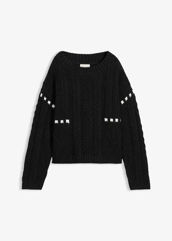 Pull en grosse maille torsadée, bonprix
