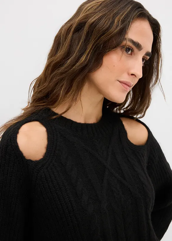Pull en grosse maille à motif torsadé, bonprix