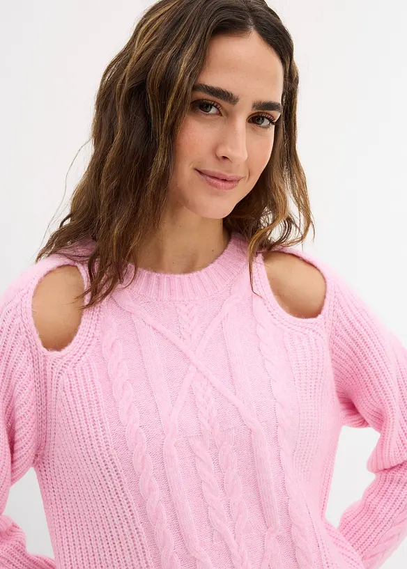 Pull en grosse maille &agrave; motif torsad&eacute;, bonprix