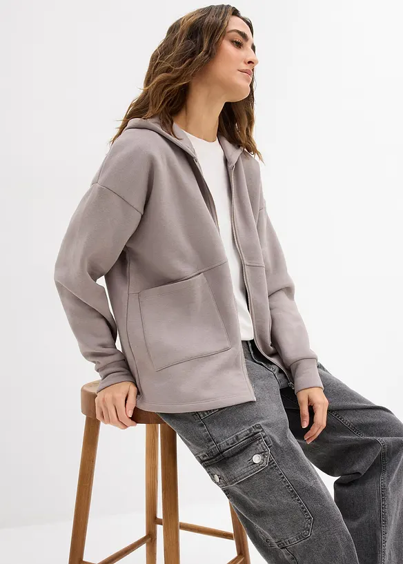 Sweat zipp&eacute; oversize, bonprix