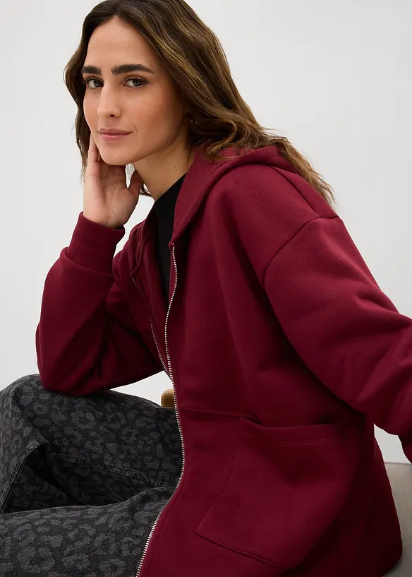 Sweat zippé oversize, bonprix