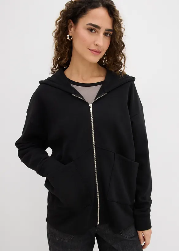 Sweat zipp&eacute; oversize, bonprix