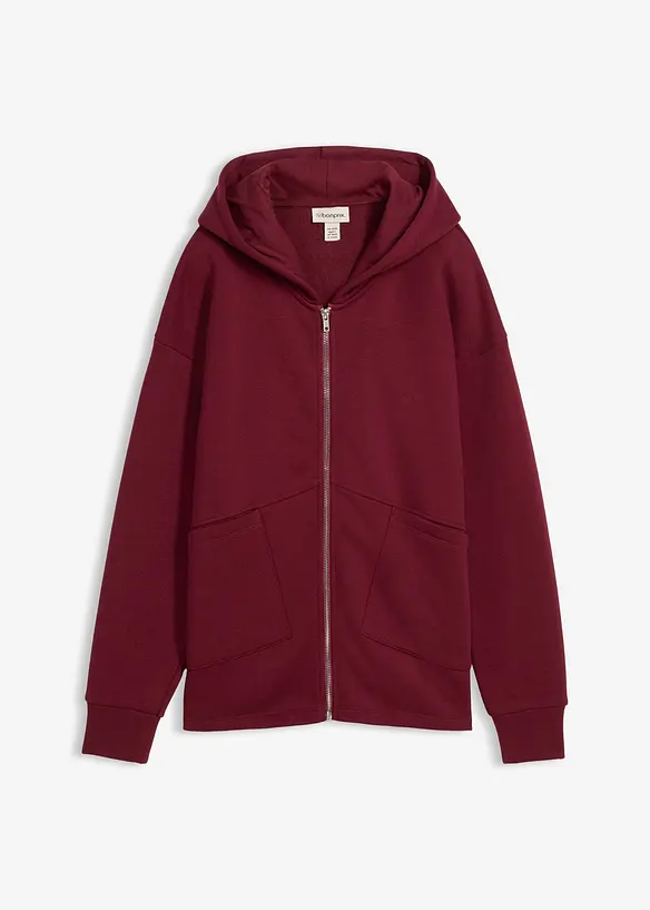 Sweat zippé oversize, bonprix