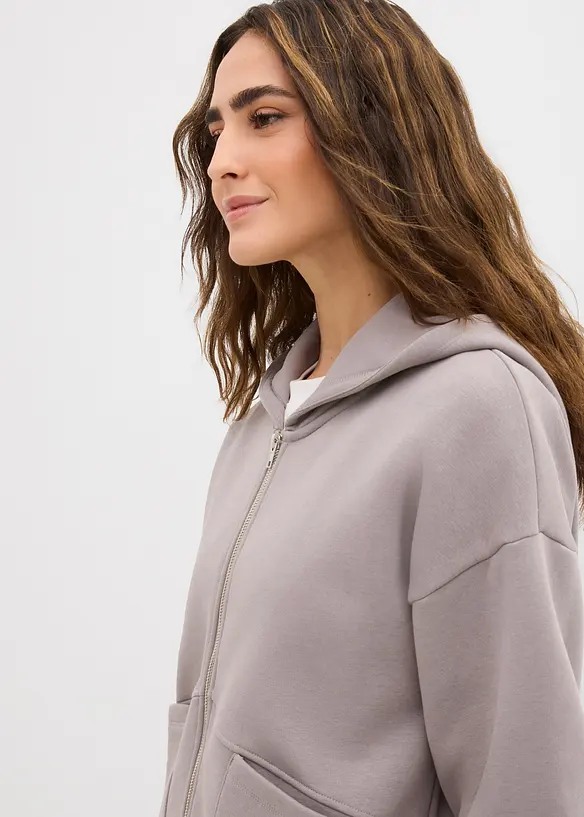 Sweat zipp&eacute; oversize, bonprix