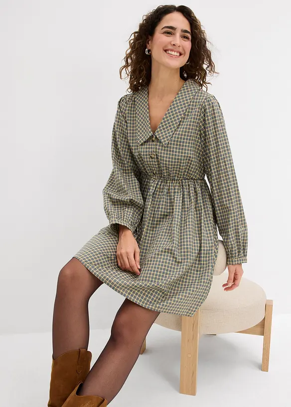 Robe chemise à carreaux, bonprix