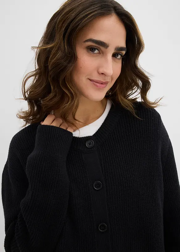 Gilet en fine maille à col rond, bonprix