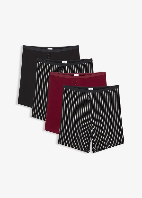 Lot de 4 boxers taille haute pour fille à jambes longues, bonprix