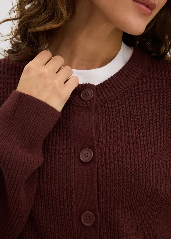 Gilet en fine maille à col rond, bonprix