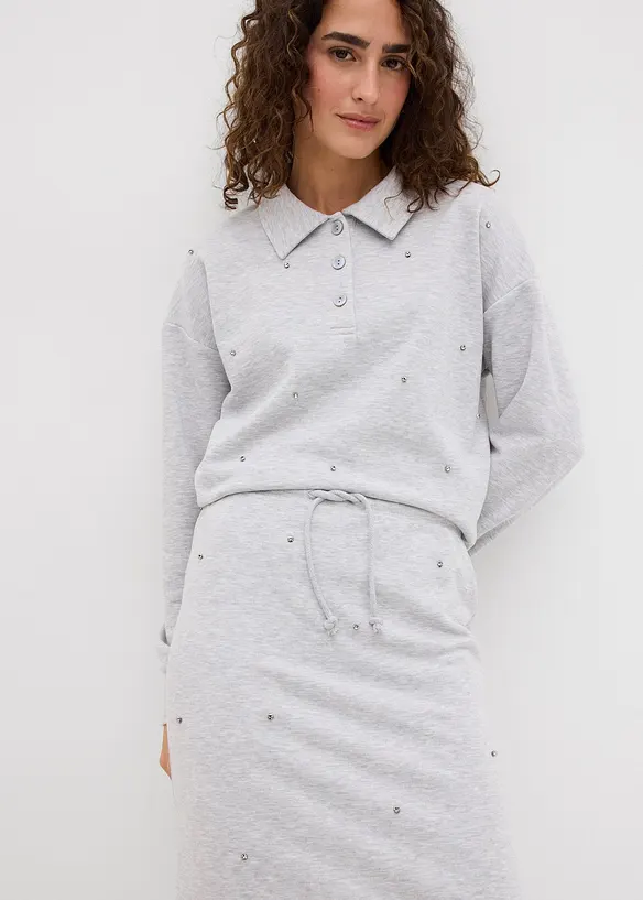 Jupe en sweat à rivets, bonprix