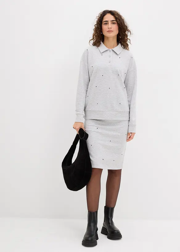 Jupe en sweat à rivets, bonprix