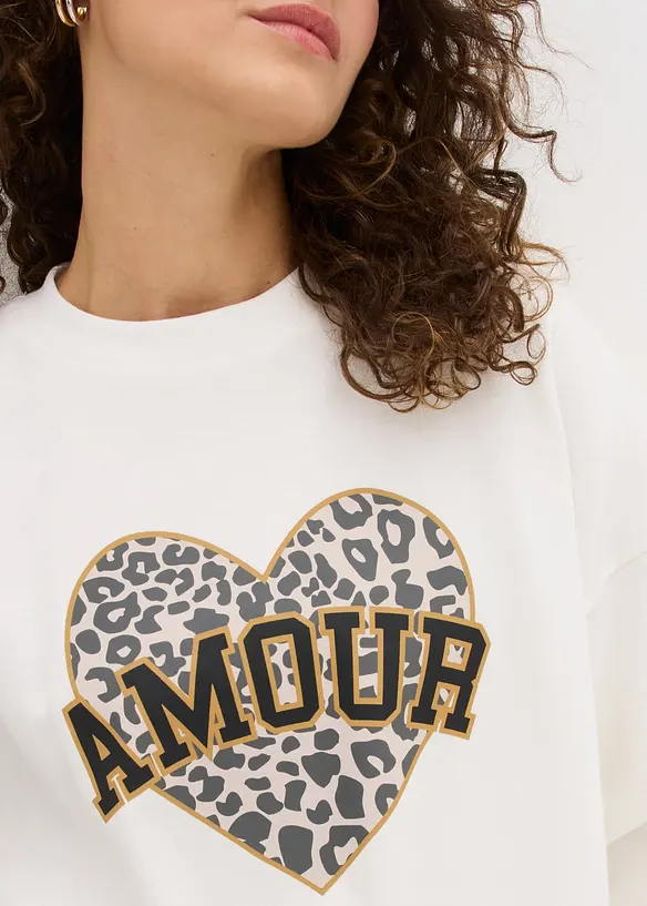 Sweat oversize en coton mélangé, bonprix