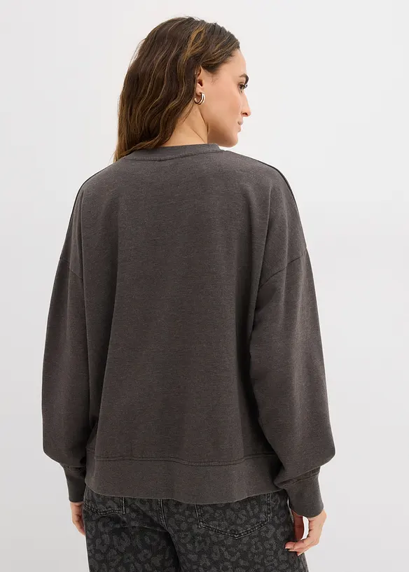 Sweat oversize en coton m&eacute;lang&eacute;, bonprix