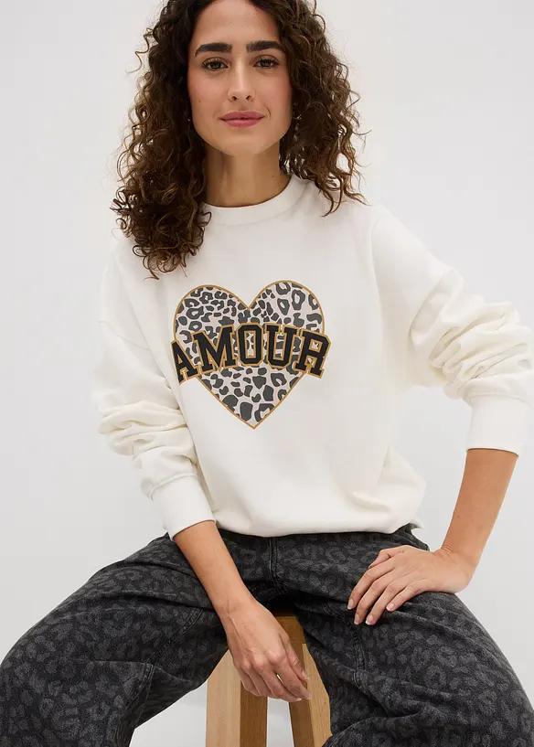 Sweat oversize en coton mélangé, bonprix