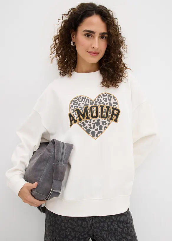 Sweat oversize en coton mélangé, bonprix