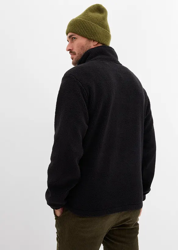 Pull en polaire peluche avec col zippé, bonprix